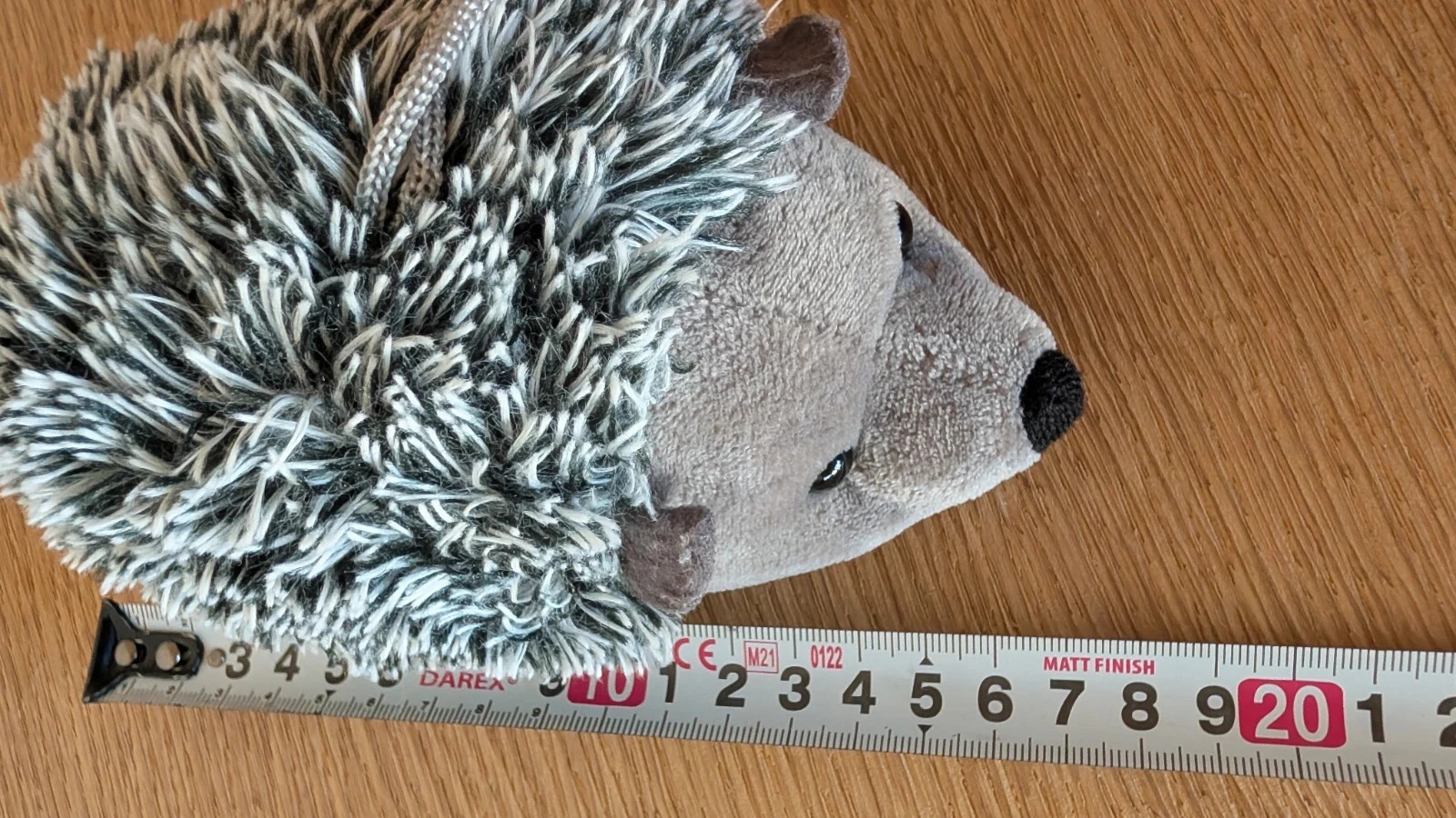 soft brown gray hedgehog plush toy with attachment 16 cm – photo 6